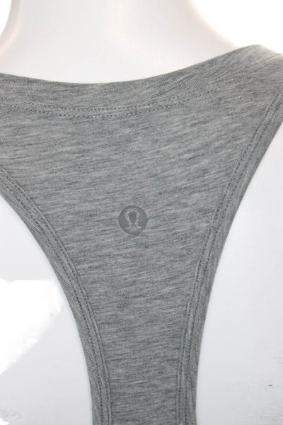 Lululemon Women Basic Sleeveless Scoop Neck Gray Polyester Tank Size 4