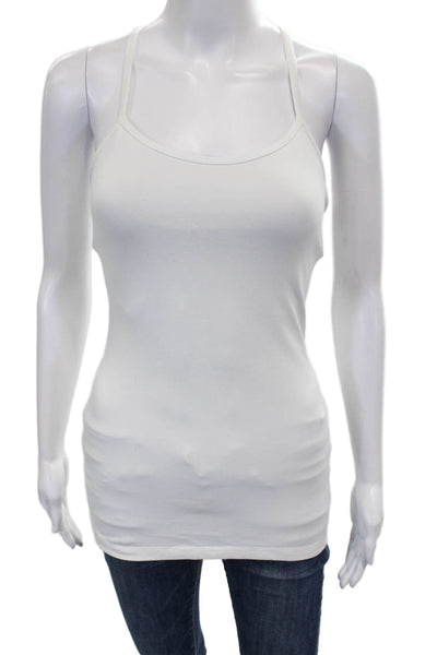 Lululemon Women Basic Sleeveless Tank White Nylon Scoop Neck Size 4