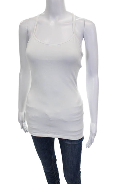 Lululemon Women Basic Sleeveless Tank White Nylon Scoop Neck Size 4