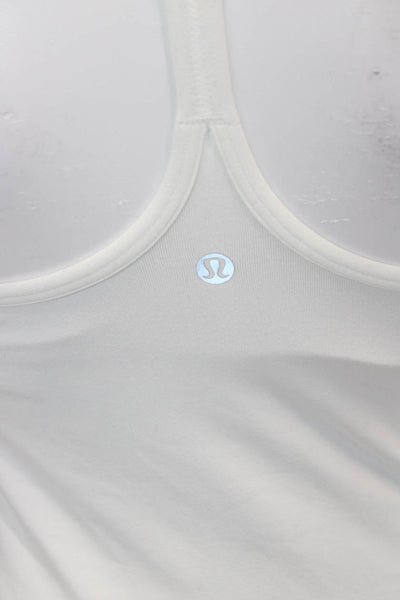 Lululemon Women Basic Sleeveless Tank White Nylon Scoop Neck Size 4