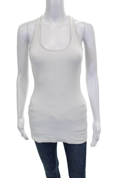 Lululemon Womens Basic Sleeveless Tank Scoop Neck White Nylon Pullover Size 4