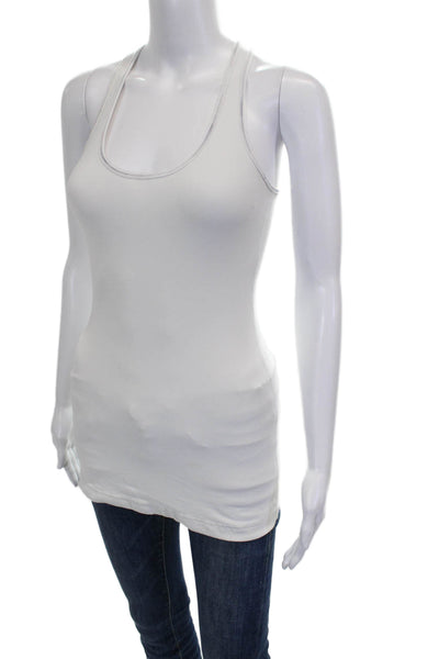 Lululemon Womens Basic Sleeveless Tank Scoop Neck White Nylon Pullover Size 4