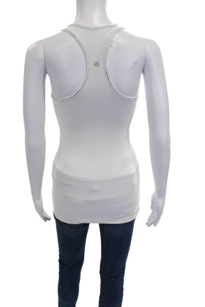 Lululemon Womens Basic Sleeveless Tank Scoop Neck White Nylon Pullover Size 4