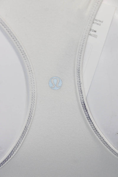 Lululemon Womens Basic Sleeveless Tank Scoop Neck White Nylon Pullover Size 4