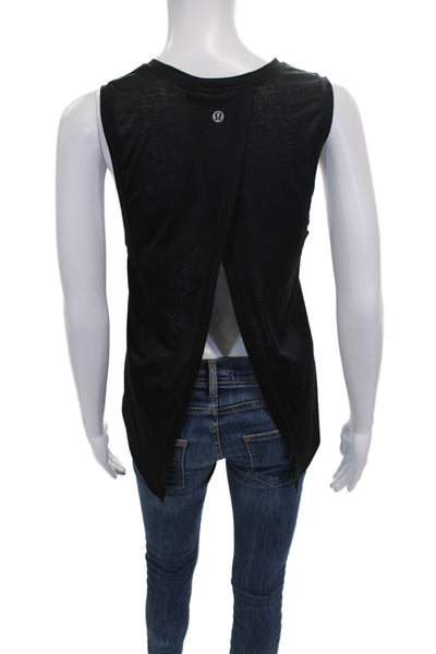 Lululemon Women Sleeveless Pullover Tank Black Polyester Crew Neck Size 4