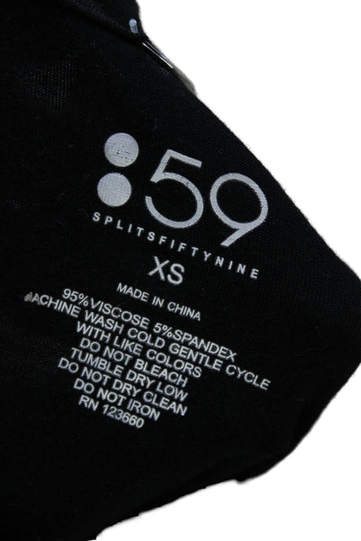 Splits 59 Womens Basic Sleeveless Tank Black Crew Neck 95% Viscose Size XS