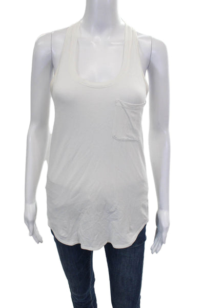 Lululemon Women Basic White Polyester Scoop Neck Sleeveless Tank Size 4