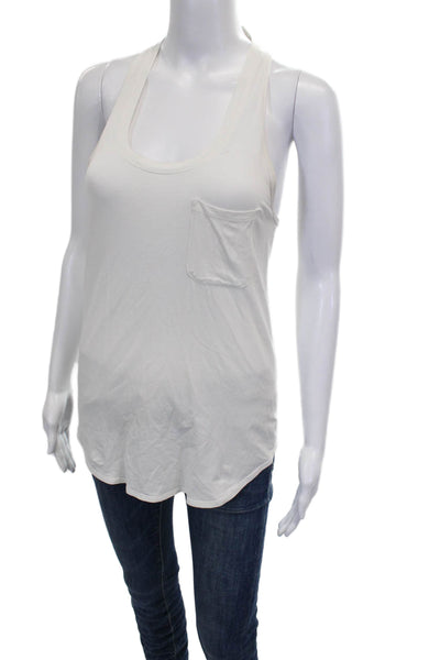 Lululemon Women Basic White Polyester Scoop Neck Sleeveless Tank Size 4