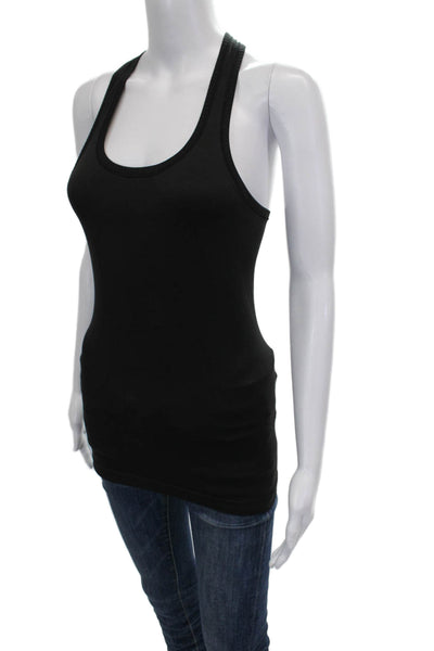Lululemon Women Basic Black Scoop Neck Sleeveless Tank Solid Synthetic Size 4