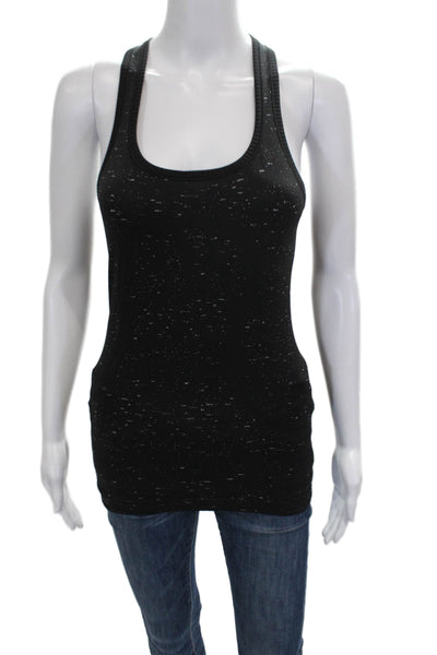 Lululemon Womens Scoop Neck Spotted Black Basic Tank Polyester Pullover Size 4