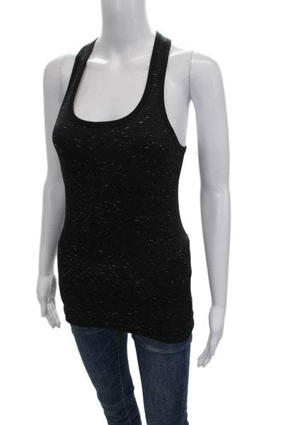 Lululemon Womens Scoop Neck Spotted Black Basic Tank Polyester Pullover Size 4