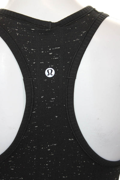 Lululemon Womens Scoop Neck Spotted Black Basic Tank Polyester Pullover Size 4