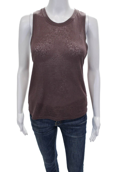 Lululemon Women Pullover Tank Purple Animal Print Sleeveless Size 4
