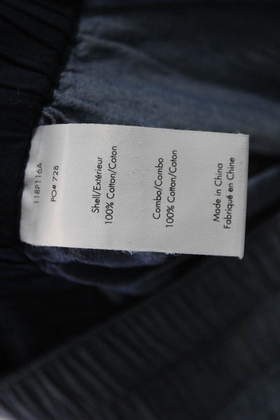 Elizabeth & James Womens Cropped Pants Blue 100% Cotton Pull On Size L