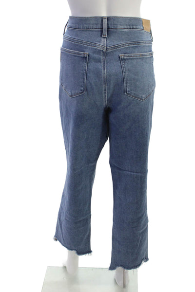 Paige Women Cropped High Rise Blue Cotton Jeans Maternity Size 32