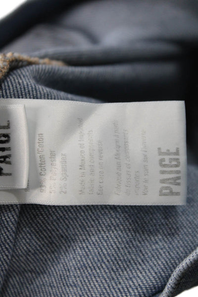 Paige Women Cropped High Rise Blue Cotton Jeans Maternity Size 32