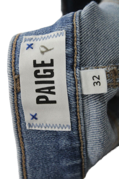 Paige Women Cropped High Rise Blue Cotton Jeans Maternity Size 32