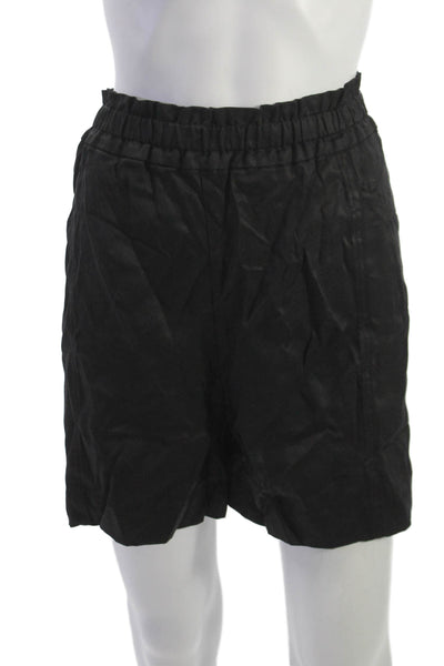 Elizabeth & James Womens Paperbag Shorts Black Lyocell Size XL
