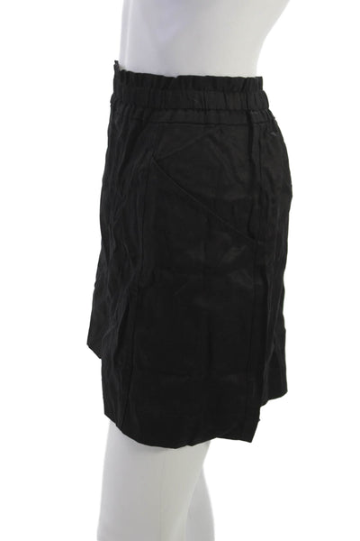 Elizabeth & James Womens Paperbag Shorts Black Lyocell Size XL