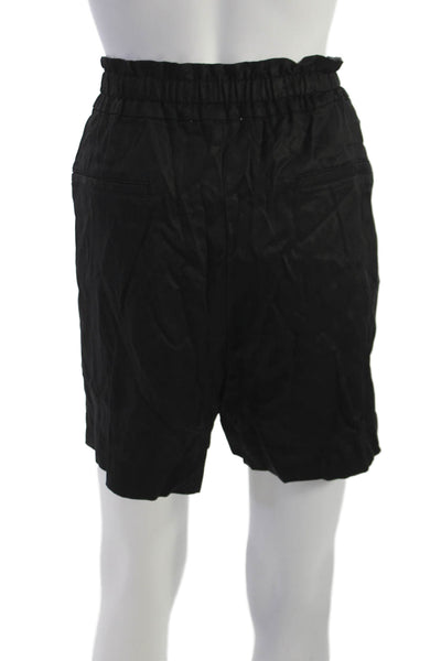 Elizabeth & James Womens Paperbag Shorts Black Lyocell Size XL