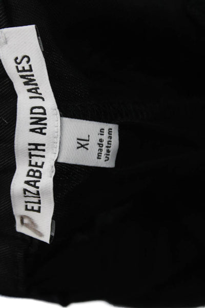 Elizabeth & James Womens Paperbag Shorts Black Lyocell Size XL