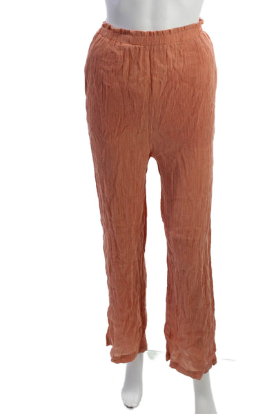 Significant Other Womens Paperbag Pants Orange Viscose Size 6