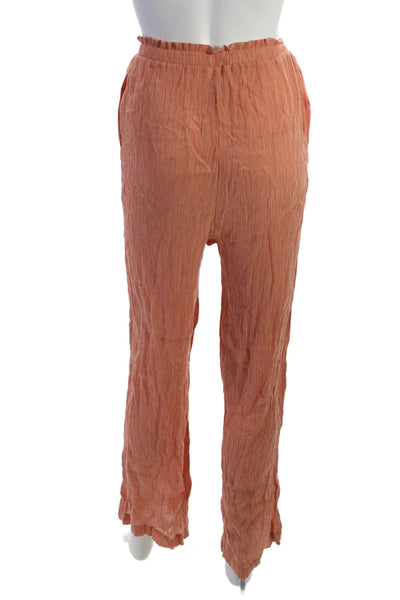 Significant Other Womens Paperbag Pants Orange Viscose Size 6