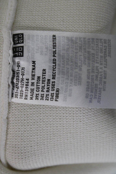 Uniqlo Womens Pullover Sweater Crew Neck Long Sleeve Ivory Size M