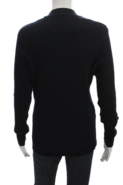 Zara Womens Pullover Sweater Black Mock Neck Long Sleeve Size L