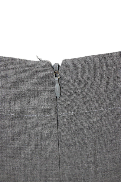Theory Womens Straight Pencil Skirt Gray Cotton Knee Length Zip Size 4