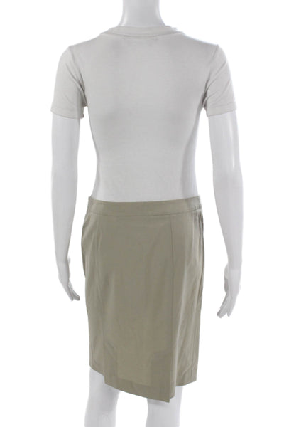 Theory Womens Straight Pencil Skirt Beige Polyester Knee Length Size 4