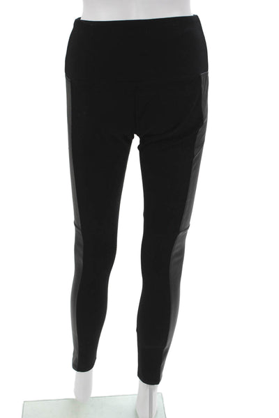 Lysse Women Ankle Leggings Black Rayon Solid Size S