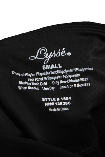 Lysse Women Ankle Leggings Black Rayon Solid Size S
