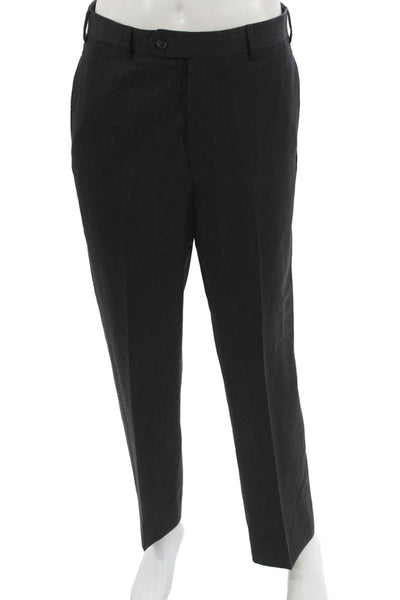 Brooks Brothers Mens Gray Wool Dress Pants Button Closure Size 34