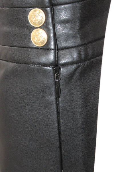J Crew Womens A-Line Faux Leather Mini Skirt Black Size 00