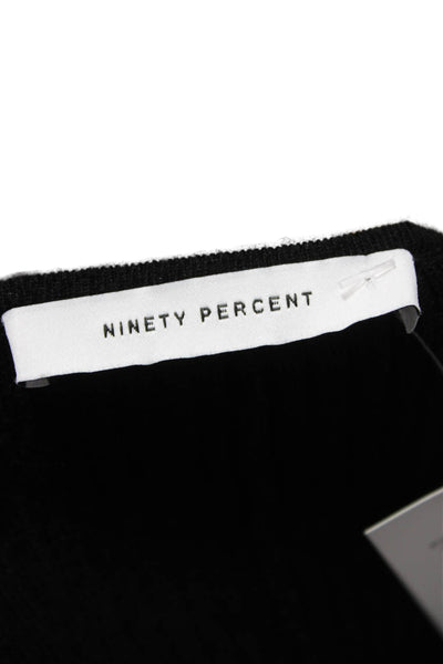 Ninety Percent Women Sweater Dress Black Halter Long Sleeve Size L
