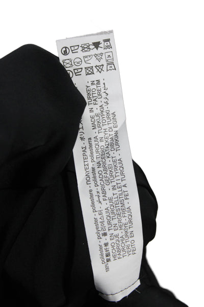 Zara Women Slip Dress Black V-Neck Sleeveless Long Button Polyester Size S