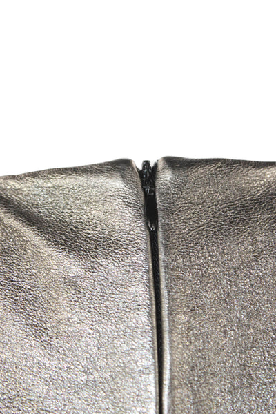 Zara Womens Mini Dress Silver Polyester Round Neck Sleeveless Zip Size S