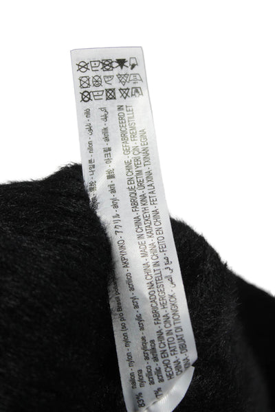 Zara Women V-Neck Fuzzy Cardigan Black Long Sleeve Size S