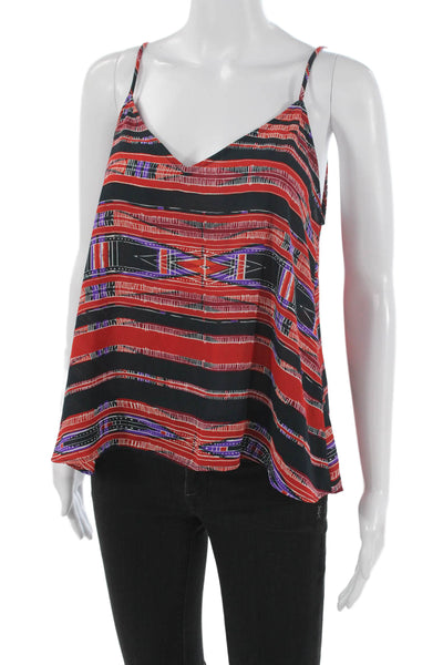Aqua Women Multicolor Geometric Vneck Sleeveless Camisole Polyester Size S