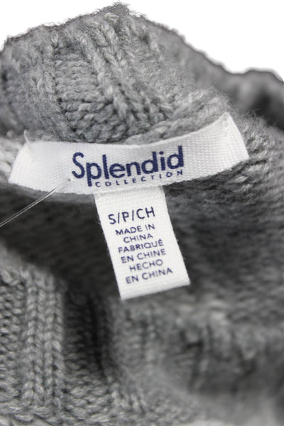Splendid Womens Pullover Gray Check Crew Neck Long Sleeve Size S