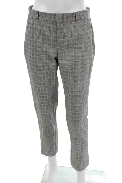 Banana Republic Women Gray Plaid Ankle Pants Zip 28 Inseam Size 0