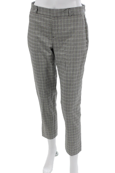 Banana Republic Women Gray Plaid Ankle Pants Zip 28 Inseam Size 0