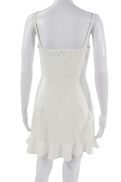 French Connection Womens Fit & Flare Dress White Square Neck Sleeveless Size 6