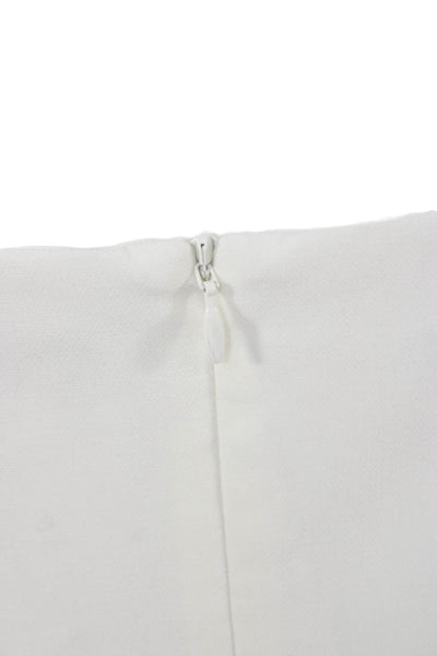 French Connection Womens Fit & Flare Dress White Square Neck Sleeveless Size 6