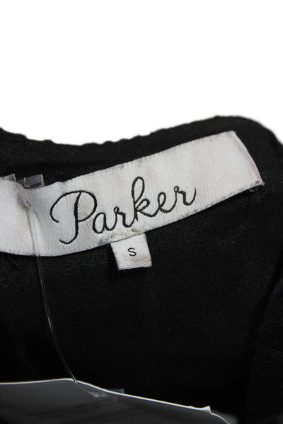 Parker Womens Black Halter Mini Dress Sleeveless Zip Solid Cotton Size S