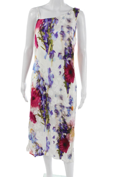 Club Monaco Women Multicolor One Shoulder Sheath Dress Viscose Size 4