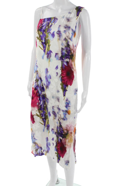 Club Monaco Women Multicolor One Shoulder Sheath Dress Viscose Size 4