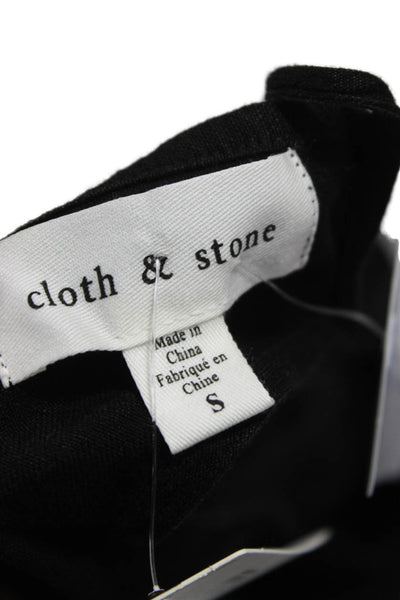 Cloth & Stone Women Black Halter Tie Linen Rayon Sleeveless Jumpsuit Size S