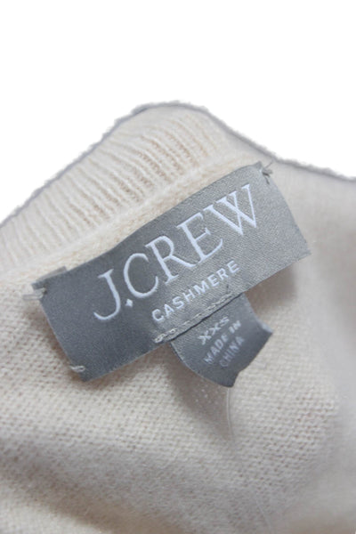 J Crew Women Ivory Cashmere V Neck Sleeveless Sweater Vest Size 2XS